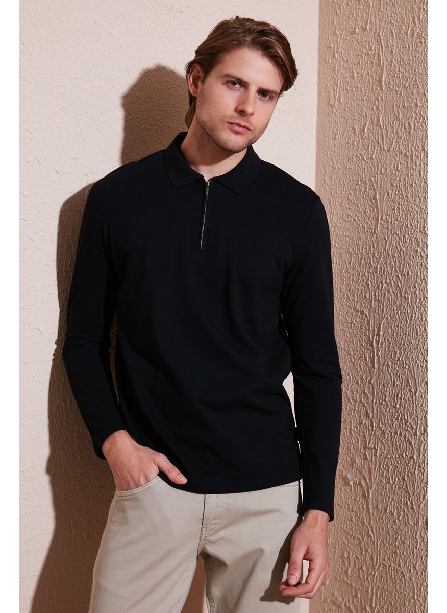 Cotton Slim Fit Half Zipper Polo Neck Sweat Men's Sweat 5903010 - pzsku/Z50B1E60253F7B6727DC0Z/45/_/1741257115/c1ff4418-e7b9-4a35-b440-88544468cdd2