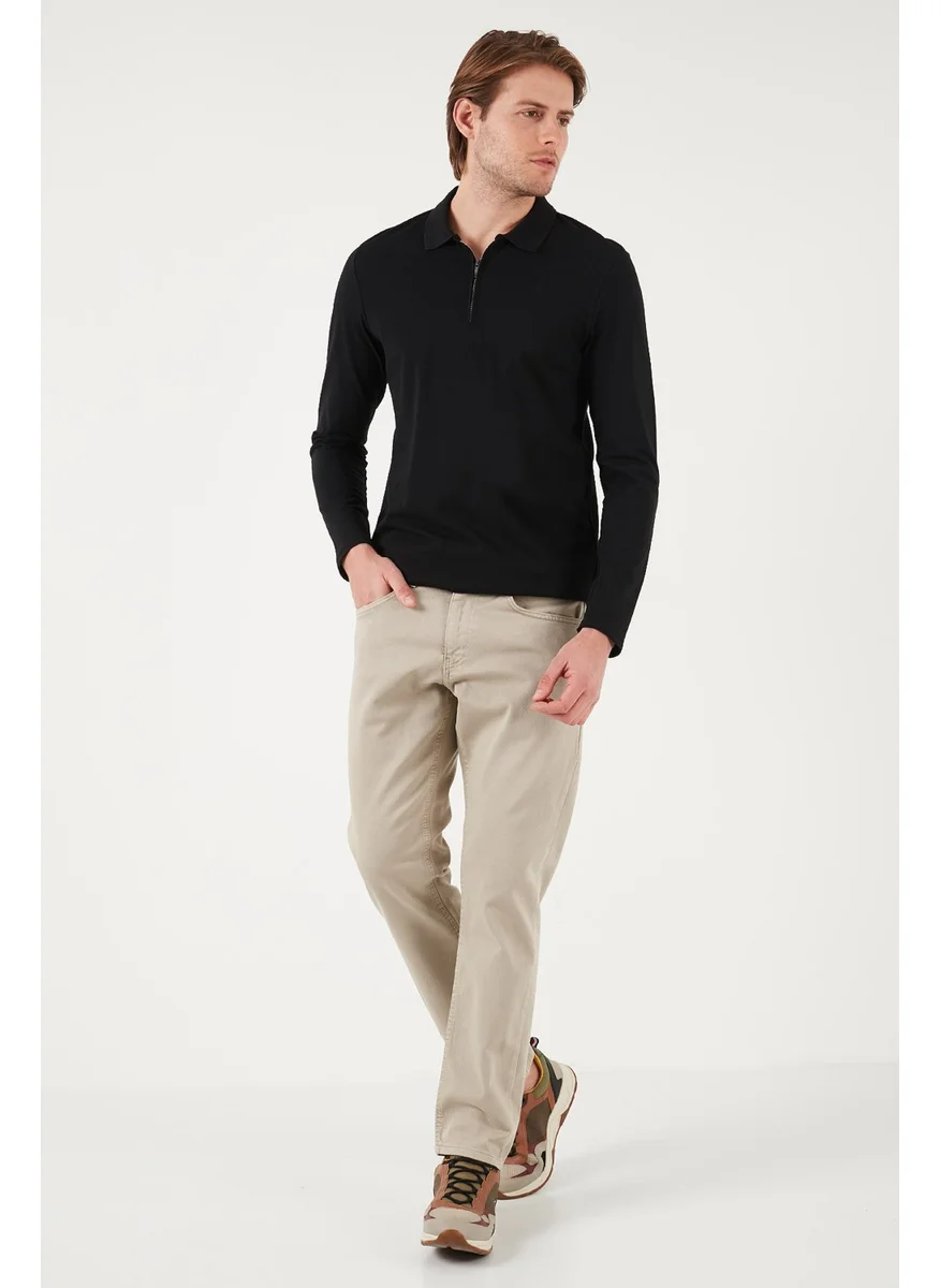 Buratti Cotton Slim Fit Half Zipper Polo Neck Sweat Men's Sweat 5903010