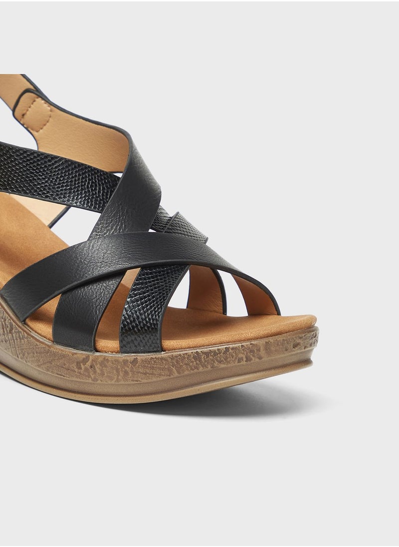 Le Confort - Multi Strap Wedge Sandals - Image 1