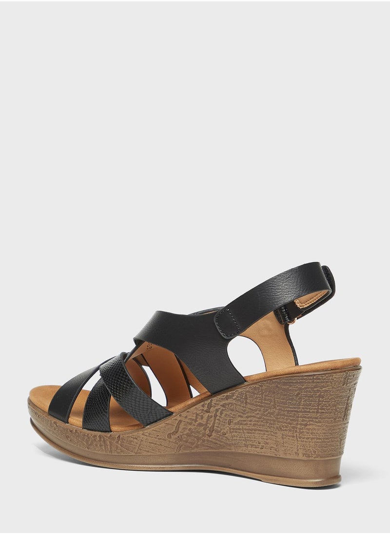 Le Confort - Multi Strap Wedge Sandals - Image 1