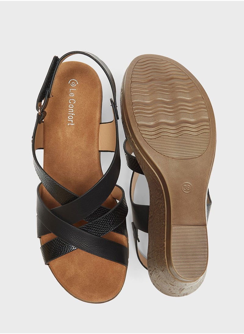 Le Confort - Multi Strap Wedge Sandals - Image 1