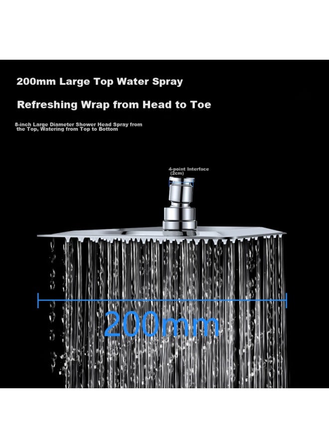 Larsd Al8073 Top Spray Shower Head, 304 Stainless Steel Shower Head, Heat-resistant, Square Ultra-thin Top Spray Head - Image 3