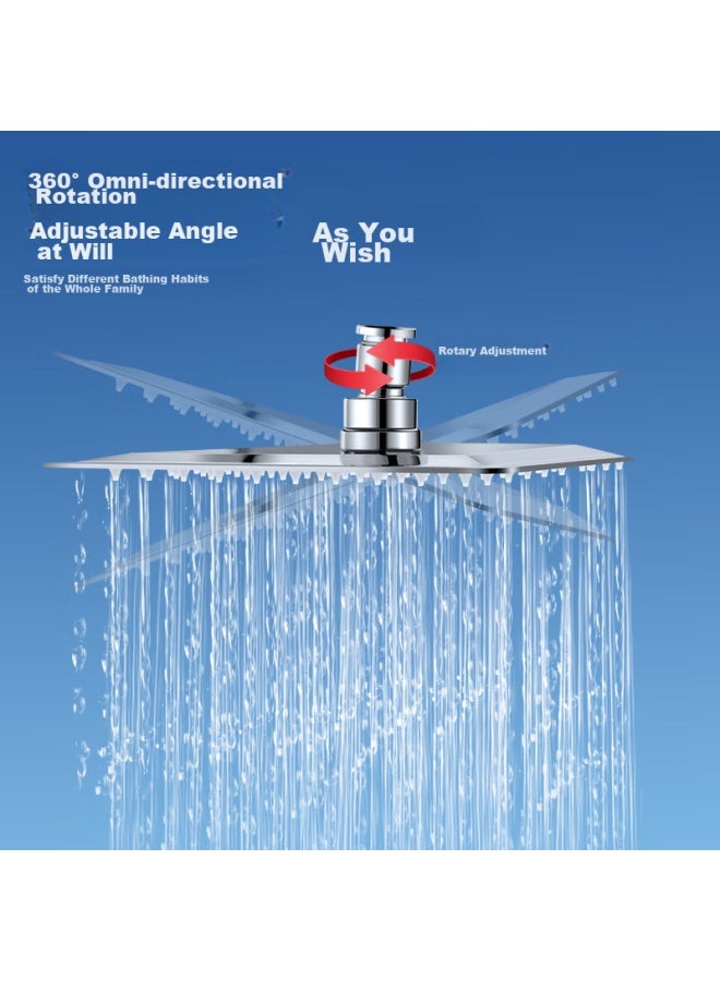 Larsd Al8073 Top Spray Shower Head, 304 Stainless Steel Shower Head, Heat-resistant, Square Ultra-thin Top Spray Head - Image 2