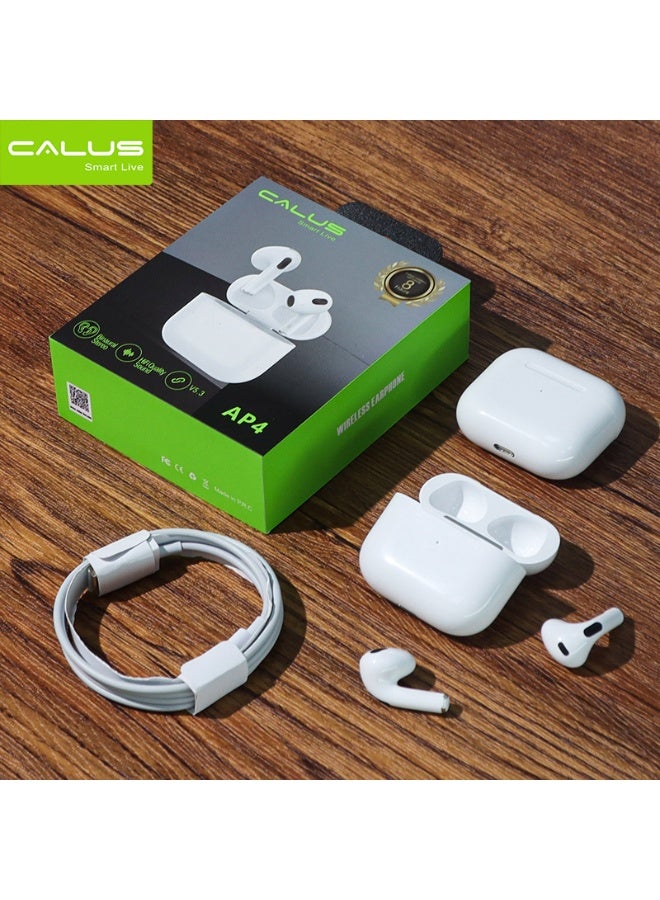 سماعات أذن لاسلكية CALLUS AP4 بتقنية Bluetooth 5.3 مع علبة شحن – صوت ستيريو، ملاءمة مريحة، واقتران سريع.