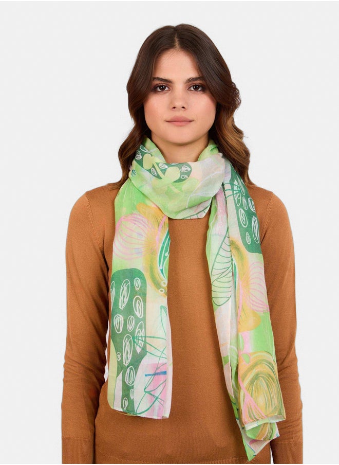 DALYDRESS Women Scarf - Green Multicolor 
