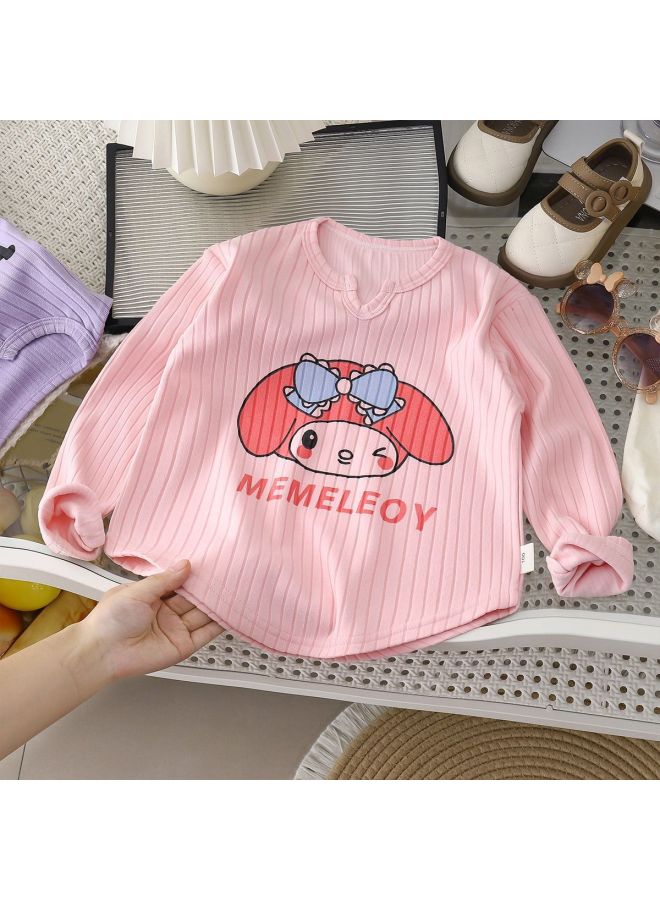 New Spring & Fall Kidsren's Long-sleeved Baby Thin Girls' Bottoming T-shirts New Long-sleeved Tops Cartoon T-shirts Trendy