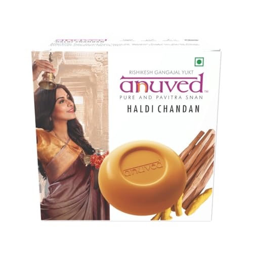 Anuved Natural Scrub Combo | Pack of 3 | 125 Grams Each | Herbal Soaps Vibhuti, Ubtan & Haldi chandan for Healing & Youthful Skin - Image 4