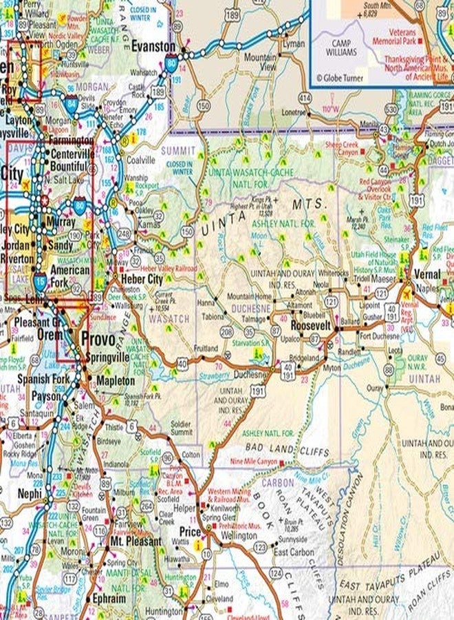 Globe Turner Utah State Wall Map - 14.75" x 17.75" Laminated Full Color Road Map with High Gloss Finish - Image 2