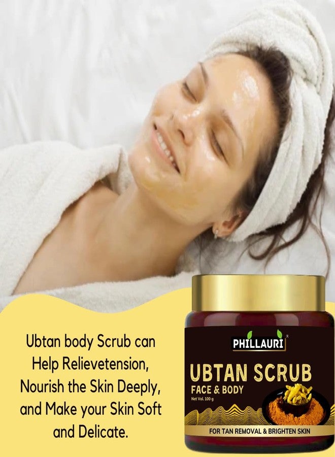 Phillauri Ubtan Face & Body Scrub for Nourishing Scrub | Face Scrub with Turmeric & Saffron Scrub | Reduces Dark Spots & Skin | Deep Hydrating & Moisturizing Face Scrub for All Skin Types - (Pack 1) - Image 5