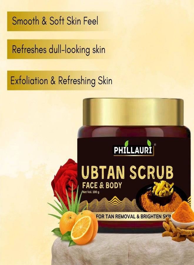 Phillauri Ubtan Face & Body Scrub for Nourishing Scrub | Face Scrub with Turmeric & Saffron Scrub | Reduces Dark Spots & Skin | Deep Hydrating & Moisturizing Face Scrub for All Skin Types - (Pack 1) - Image 4