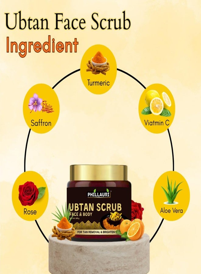Phillauri Ubtan Face & Body Scrub for Nourishing Scrub | Face Scrub with Turmeric & Saffron Scrub | Reduces Dark Spots & Skin | Deep Hydrating & Moisturizing Face Scrub for All Skin Types - (Pack 1) - Image 2