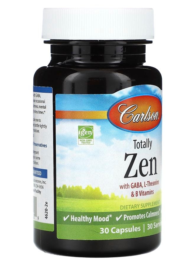 Carlson هدوء تام مع GABA L-Theanine وفيتامينات B 30 كبسولة - Image 2