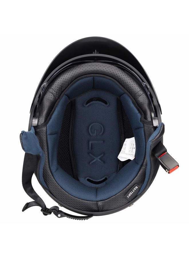 GLX M14 Cruiser Scooter Motorcycle Half Helmet with Free Tinted Retractable Visor DOT Approved (Matte Black, X-Large) - Image 3