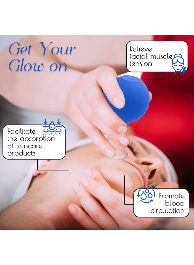 Vinban 4 PCS Glass Facial Cupping Set | Silicone Vacuum Suction | Cupping Massage Therapy | A Kit for Anti Cellulite, Anti Wrinkle and Instantly Ageless Skin | for Eyes, Face and Body - Image 2