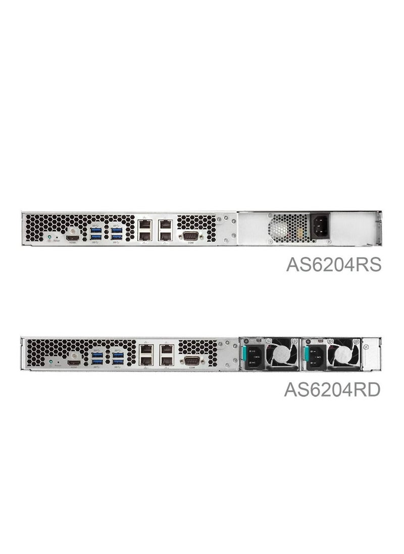 asustor - Asustor AS6204RS Rackmount NAS Storage (Diskless) , 4 Bay, Intel Celron, 4GB DDR3 - Image 1