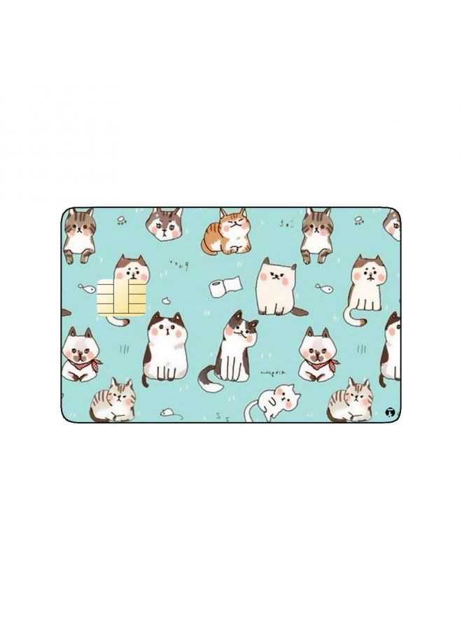 RKN PRINTED BANK CARD STICKER Adorble Cats Drawing - Image 1