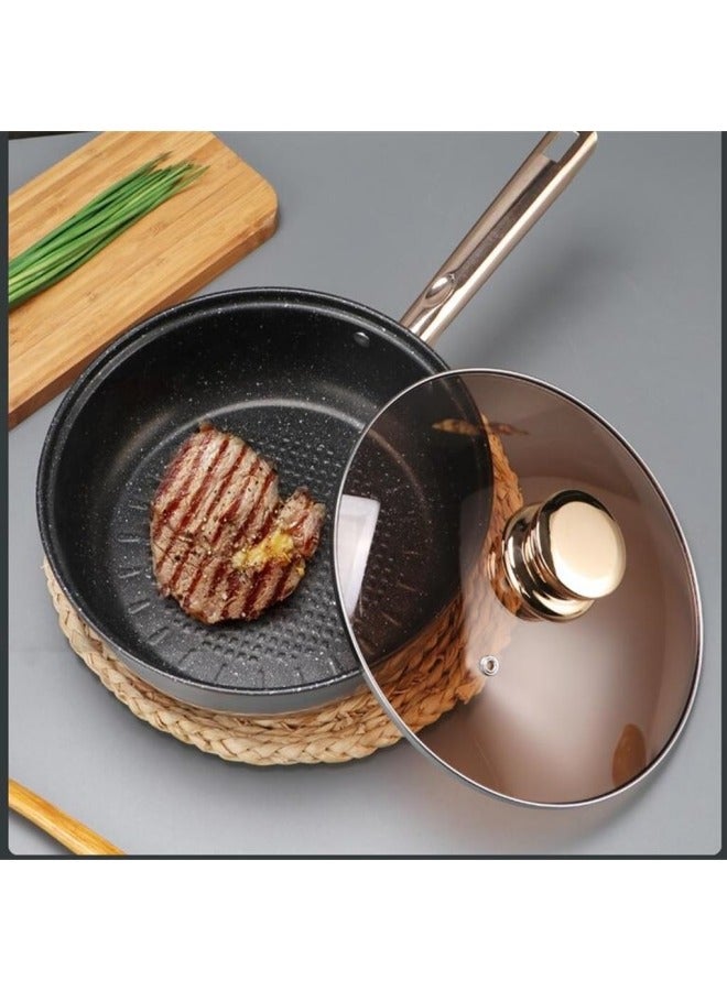 GGEROU طقم أواني الطهي غير لاصقة، 12 قطعة من الفولاذ المقاوم للصدأ، مجموعة أدوات المطبخ، مقالي غير لاصقة، قدر للطهي ووعاء للمرق - Image 2