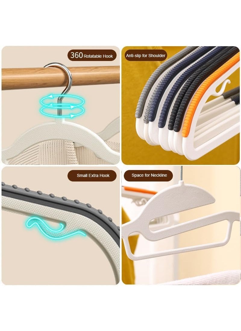 TYCOM Plastic Hangers 50 Pack Slim Clothes Hangers Space Saving Non Slip Hangers with Rubber Pads Sturdy Coat Hangers for Closet S Shaped Hangers for Shirt Suit Pant Skirt.  - Image 3