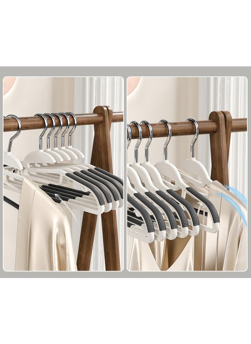 TYCOM Plastic Hangers 50 Pack Slim Clothes Hangers Space Saving Non Slip Hangers with Rubber Pads Sturdy Coat Hangers for Closet S Shaped Hangers for Shirt Suit Pant Skirt.  - Image 4