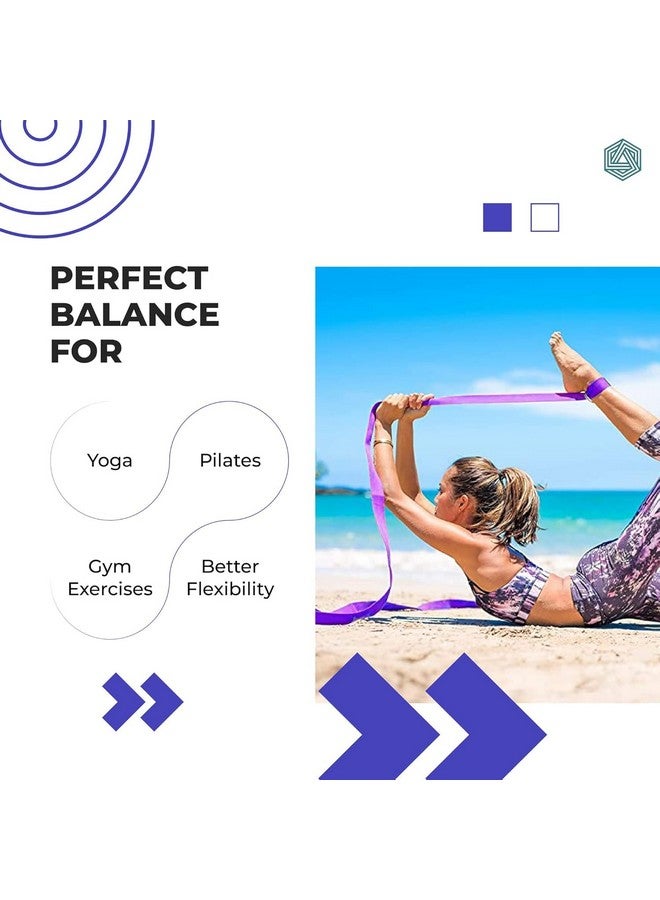 Boldfit Yoga Belt for Women and Men - Yoga Strap for Stretching with Extra Safe Adjustable D-Ring Buckle - Durable and Comfy Texture - Perfect for Your Yoga Session - 6 Feet, Purple - Image 4