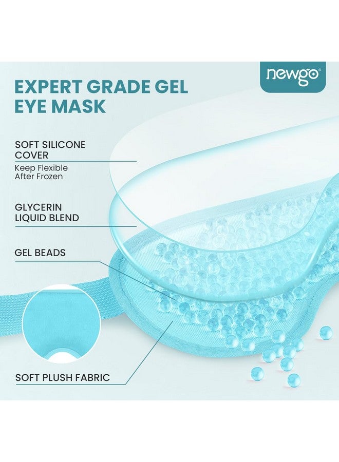 نيو جو قناع تبريد العين من نيوجو، قناع جل بارد للعينين لعلاج انتفاخ العين، وتعب العين، والصداع النصفي، والتوتر، وحكة العين، وجراحة الجفون، وقناع لتخفيف ضغط العين أثناء النوم، والعناية بالبشرة، وعلاج العيون - أزرق - Image 4