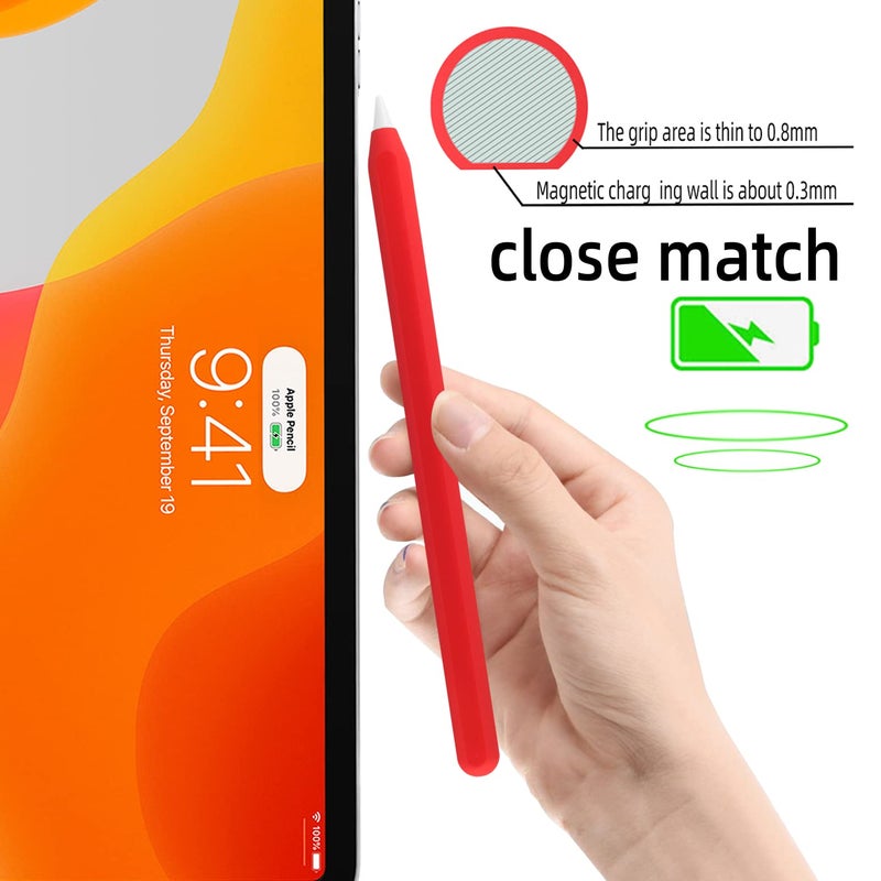 AKSHFETH Ultra Thin Silicone Skin Cover Compatible with Apple Pencil 2nd Gen, Protective Silicone Case for iPad Pro 11 12.9 inch 2018 Pencil Case Shockproof Soft Silicone Sleeve(Matcha Green) - Image 5