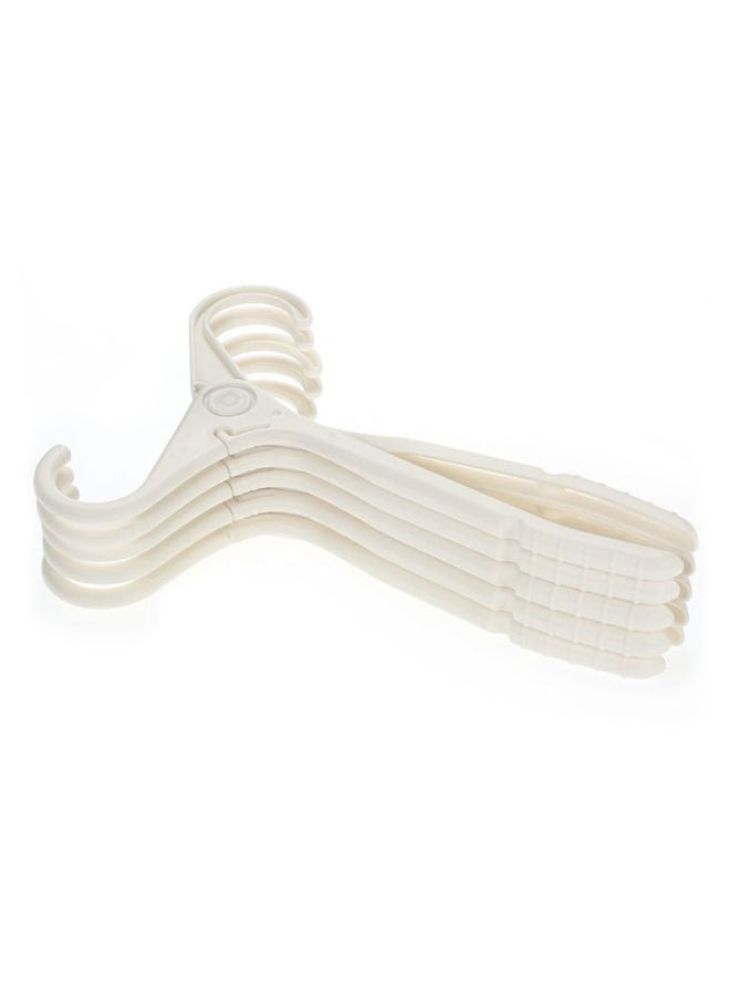 NIBEMINENT 5-Piece Folding Hanger Set White 29.6x20x7.1centimeter