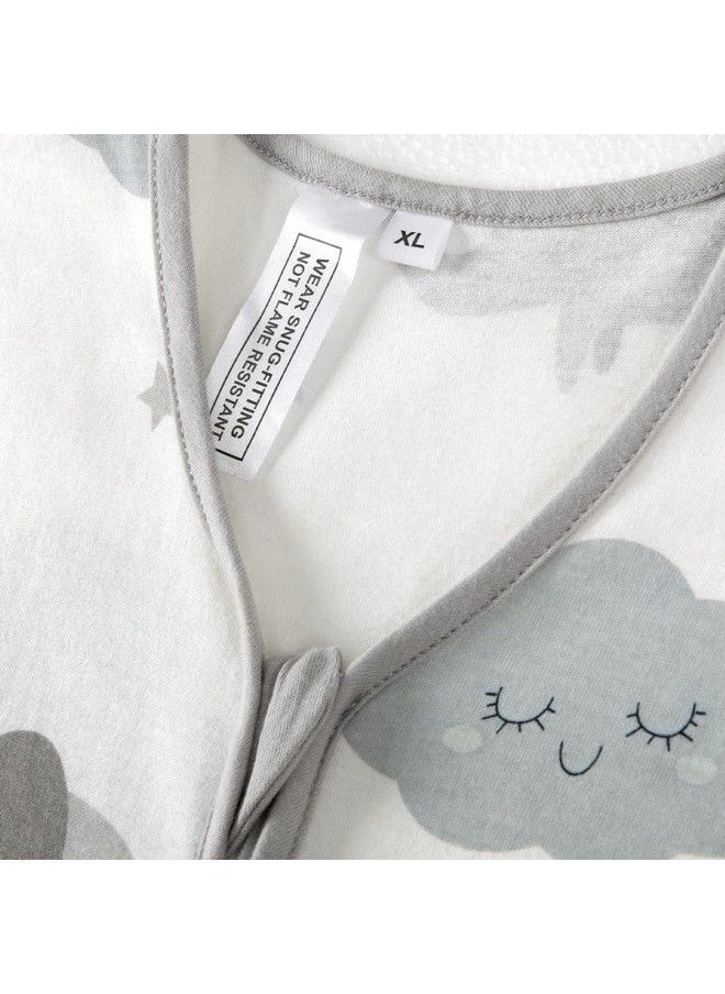 TILLYOU Sleep Sack Cotton Wearable Blanket Baby Sleepsack With 2 Way Zipper Super Soft Lightweight 2 Pack Sleeveless Sleep Sack Unisex Boy Fits Babies Age 12 18 Months Grey Elephant&Cloud  - Image 3