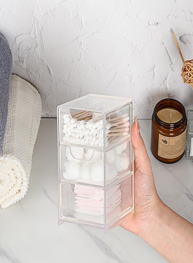 BTSKY 1 Pack Small Acrylic Storage Organizer with Drawers, 3-Layer Clear Desktop Organizer for Office Supplies Mini Storage Box with Drawers for Desk, Desktop Makeup Drawer Jewelry Storage Box - Image 2