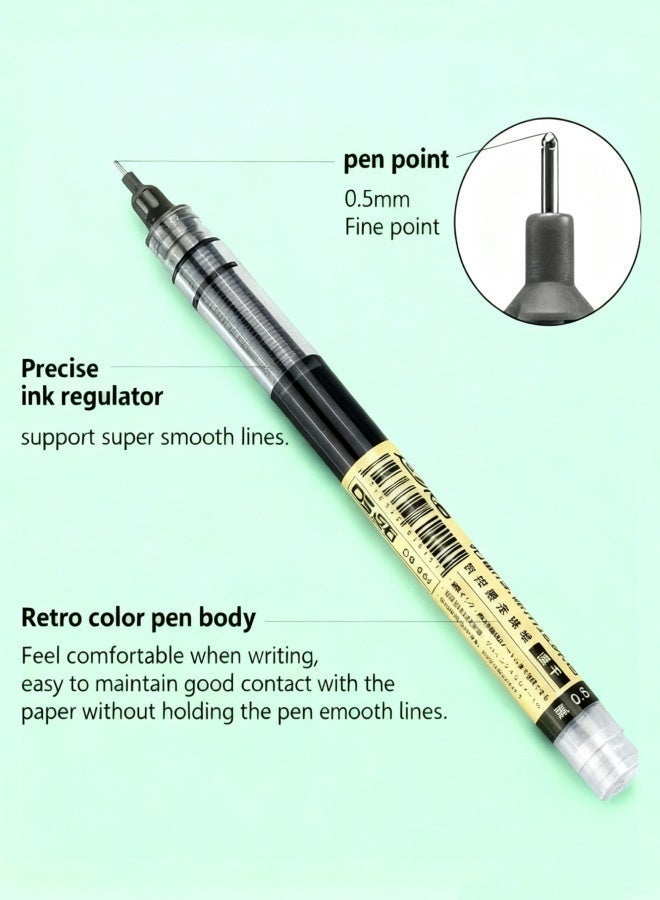 10 Pcs 0.5mm Ultra-Fast Drying Rolling Ball Pens, Waterproof Liquid Ink Fine Point, Smooth Writing for Students, Office Workers & Back to School Supplies - Image 5