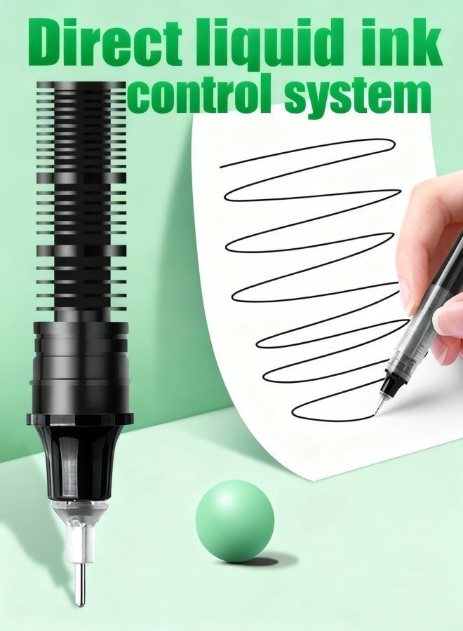 10 Pcs 0.5mm Ultra-Fast Drying Rolling Ball Pens, Waterproof Liquid Ink Fine Point, Smooth Writing for Students, Office Workers & Back to School Supplies - Image 3