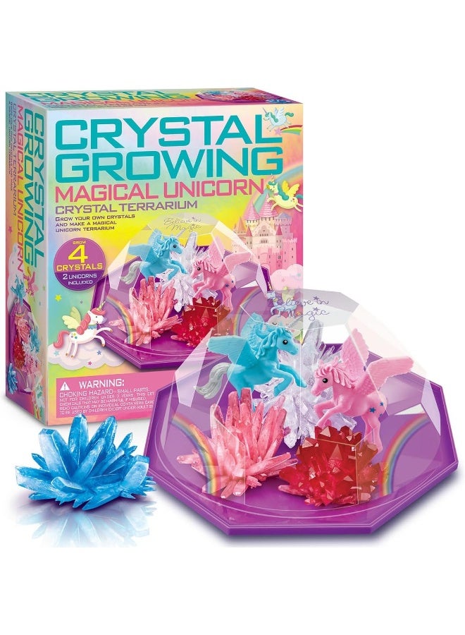 4M Magical Unicorn Crystal Terrarium Kit – Grow 4 Colorful Crystals in a Unicorn Wonderland Dome with Figurines, Seed Compounds, Mixing Tools & Decor Sticker—STEM Crystal Science for Ages 10+ | 00-03928/EU - Image 1