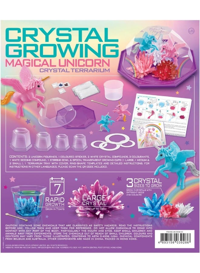 4M Magical Unicorn Crystal Terrarium Kit – Grow 4 Colorful Crystals in a Unicorn Wonderland Dome with Figurines, Seed Compounds, Mixing Tools & Decor Sticker—STEM Crystal Science for Ages 10+ | 00-03928/EU - Image 2