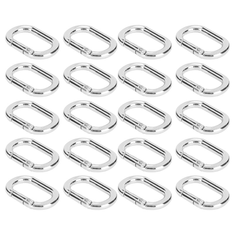 20Pcs Oval Spring Buckle 23mm Alloy Snap Hooks Clip for Bags Purses Keychain StrapSilver - Image 2