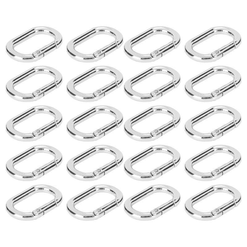 20Pcs Oval Spring Buckle 23mm Alloy Snap Hooks Clip for Bags Purses Keychain StrapSilver - Image 5