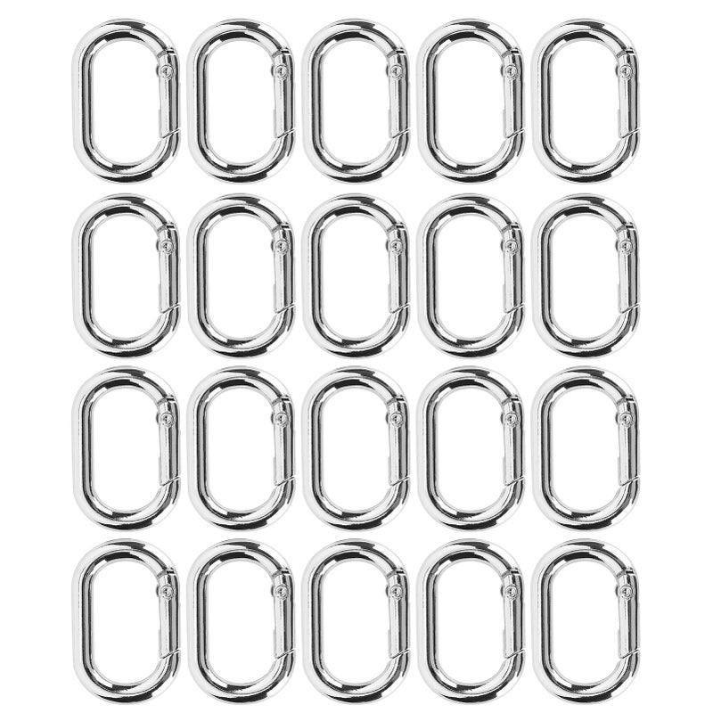 20Pcs Oval Spring Buckle 23mm Alloy Snap Hooks Clip for Bags Purses Keychain StrapSilver - Image 3