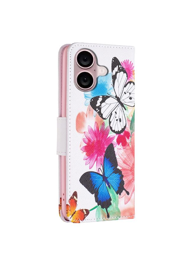 S-TOP Case For iPhone 16 Plus Colored Drawing Pattern Leather Phone Case - Image 4