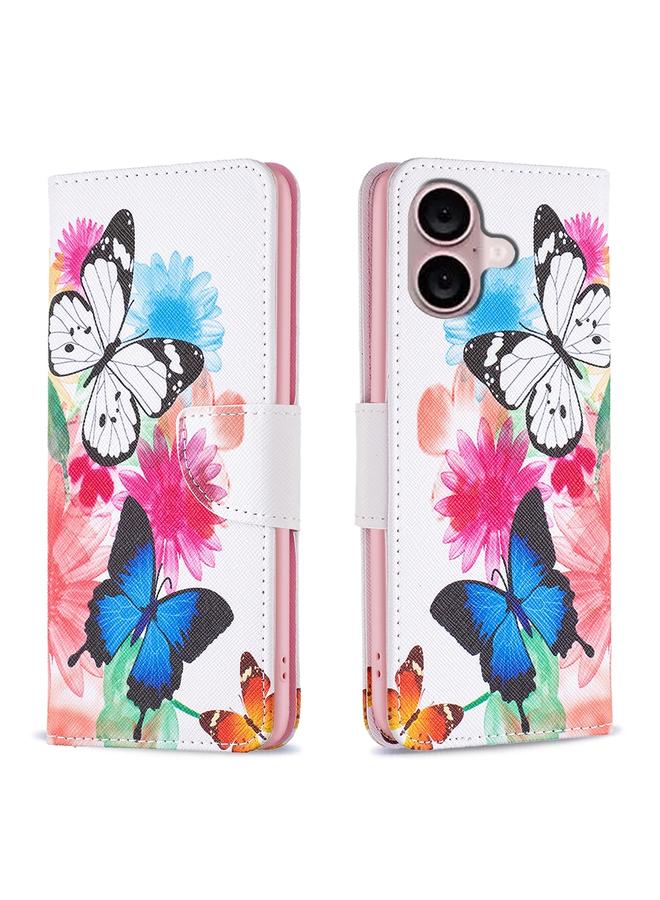 S-TOP Case For iPhone 16 Plus Colored Drawing Pattern Leather Phone Case - Image 1