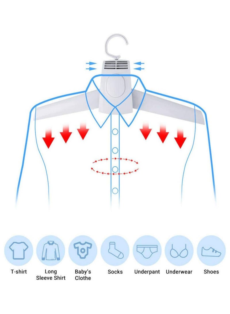 Clothes Dryer Portable Mini Hanger Dryer Fast Drying Cloth Suit - Electric Clothes Drying Rack Portable Folding Travel Laundry Shoes with US Plug Adapter (White)  - Image 4