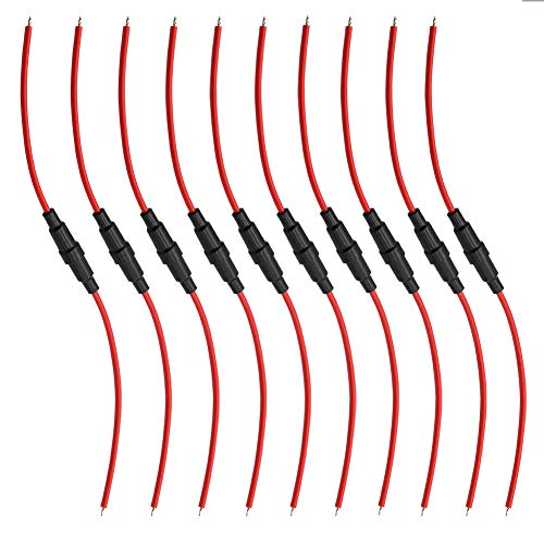 DIGITEN 5x20mm GDC Fuse Holder Inline screw type with 16 AWG wire (Pack of 10) - Image 1