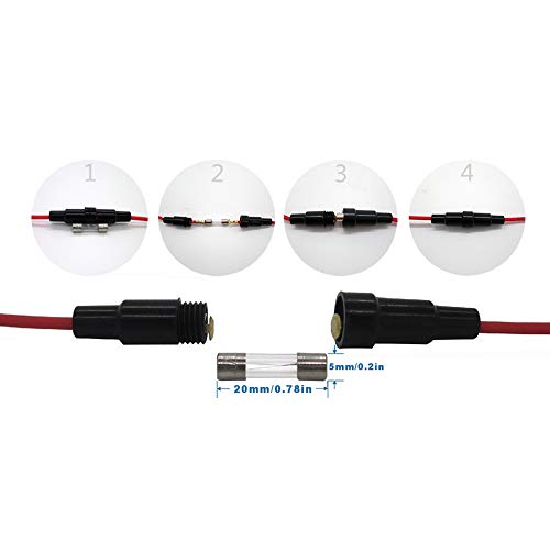 DIGITEN 5x20mm GDC Fuse Holder Inline screw type with 16 AWG wire (Pack of 10) - Image 5