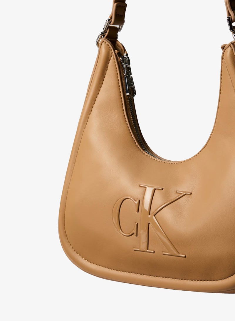 CALVIN KLEIN Contrast Monogram Crossbody Hobo Bag - Image 3