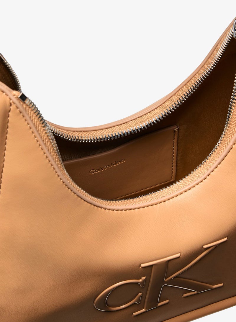CALVIN KLEIN Contrast Monogram Crossbody Hobo Bag - Image 4