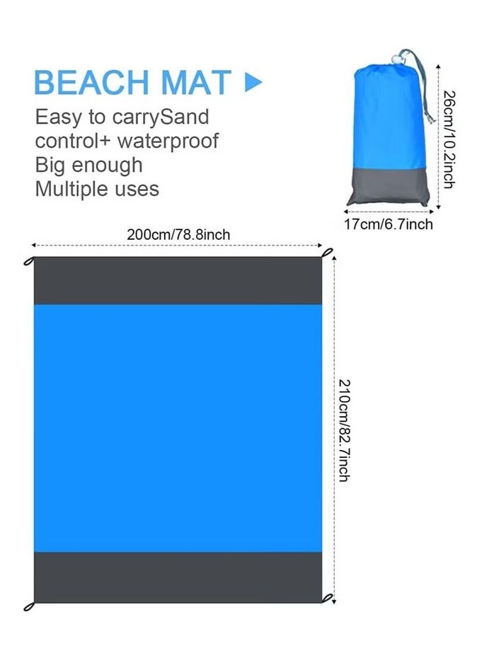 BLOOMING TIME Sand-free beach mat, quick-drying, scratch-resistant nylon compact outdoor blanket, picnic mat for camping and hiking - Image 2