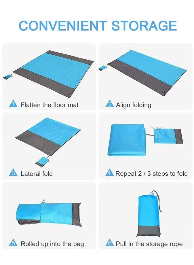 BLOOMING TIME Sand-free beach mat, quick-drying, scratch-resistant nylon compact outdoor blanket, picnic mat for camping and hiking - Image 3