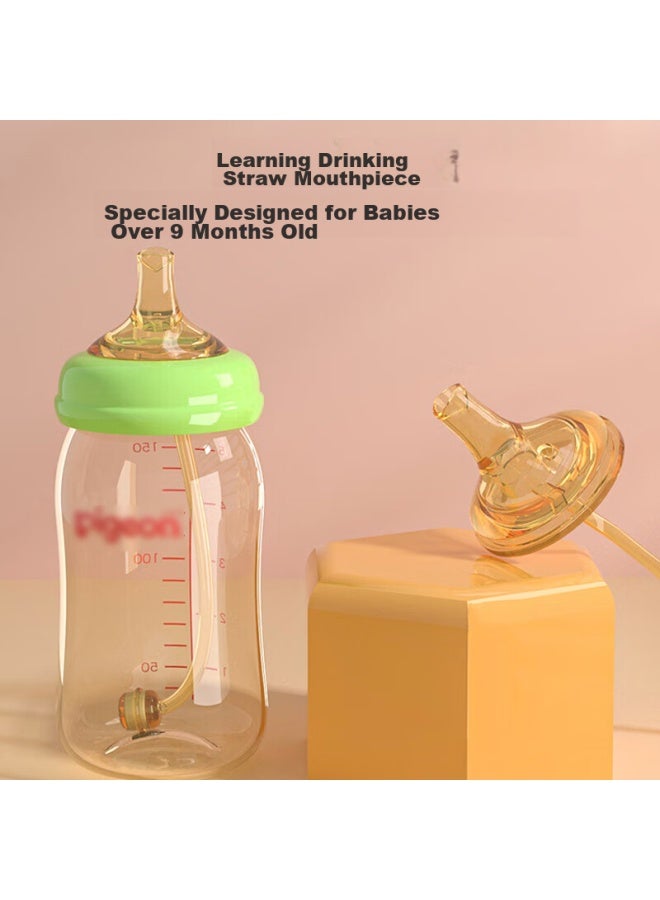 Bao Shi Baoshi Bottle Straw Accessory Suitable For Pigeon Wide-neck Bottles With Gravity Ball, Nano Silver Duck-bill + Straw Tip - Image 3