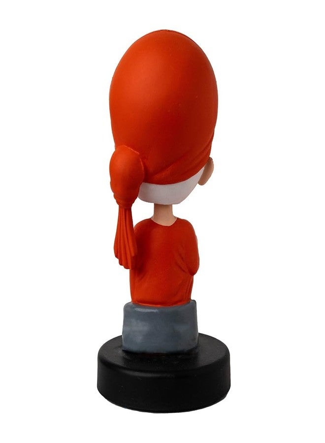 Buko Shirdi Sai Baba Bobblehead Idol for Car Dashboard & Home Decor, Orange Meditation Pose Figurine for Office Desk, Good Luck Statue & Gift - Image 2
