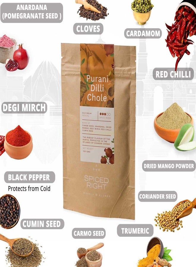 Spiced Right Purani Dilli Chana/Chole Masala Powder (200 Gm) Blended with Traditional Indian Spice & Flavors for an Authentic Taste | Best for Cooking Sabji, Chhole, Chana, & Chickpeas - Image 2