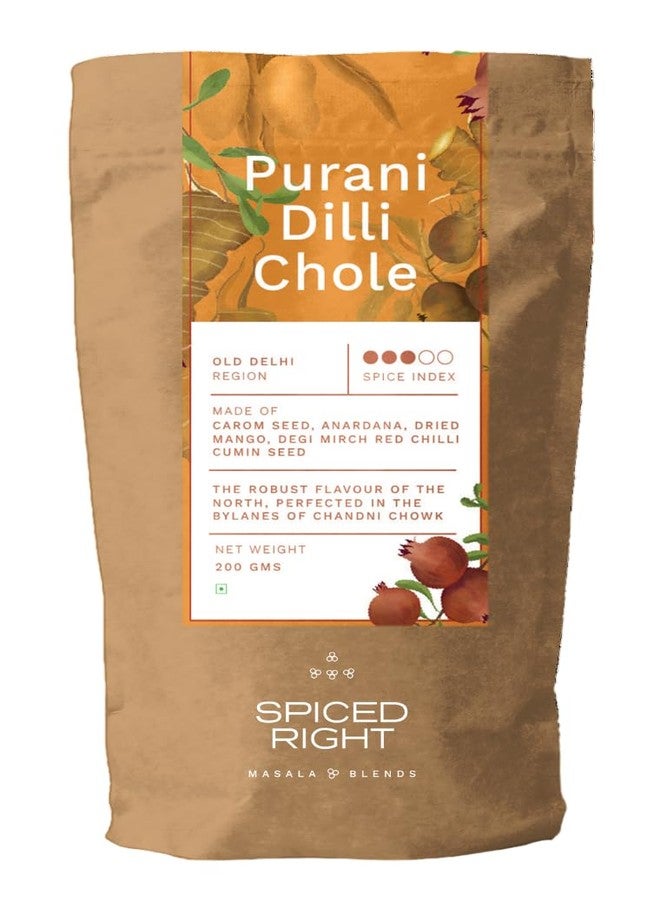 Spiced Right Purani Dilli Chana/Chole Masala Powder (200 Gm) Blended with Traditional Indian Spice & Flavors for an Authentic Taste | Best for Cooking Sabji, Chhole, Chana, & Chickpeas - Image 1