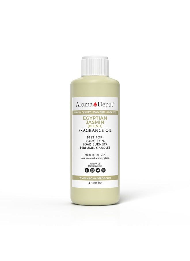 Aroma Depot Egyptian Jasmine 4 oz. Fragrance Oil I Perfume I Skin Oil I Scented Oil. DIY Projects Such as Candles, Bath Bombs, Body Butters, Creams & Lotions. Few Drops in The Diffuser, Burners, or Warmers.  - Image 1